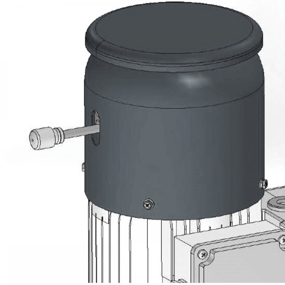 Manual safety lowering mechanism on the UNILIFT hoist
